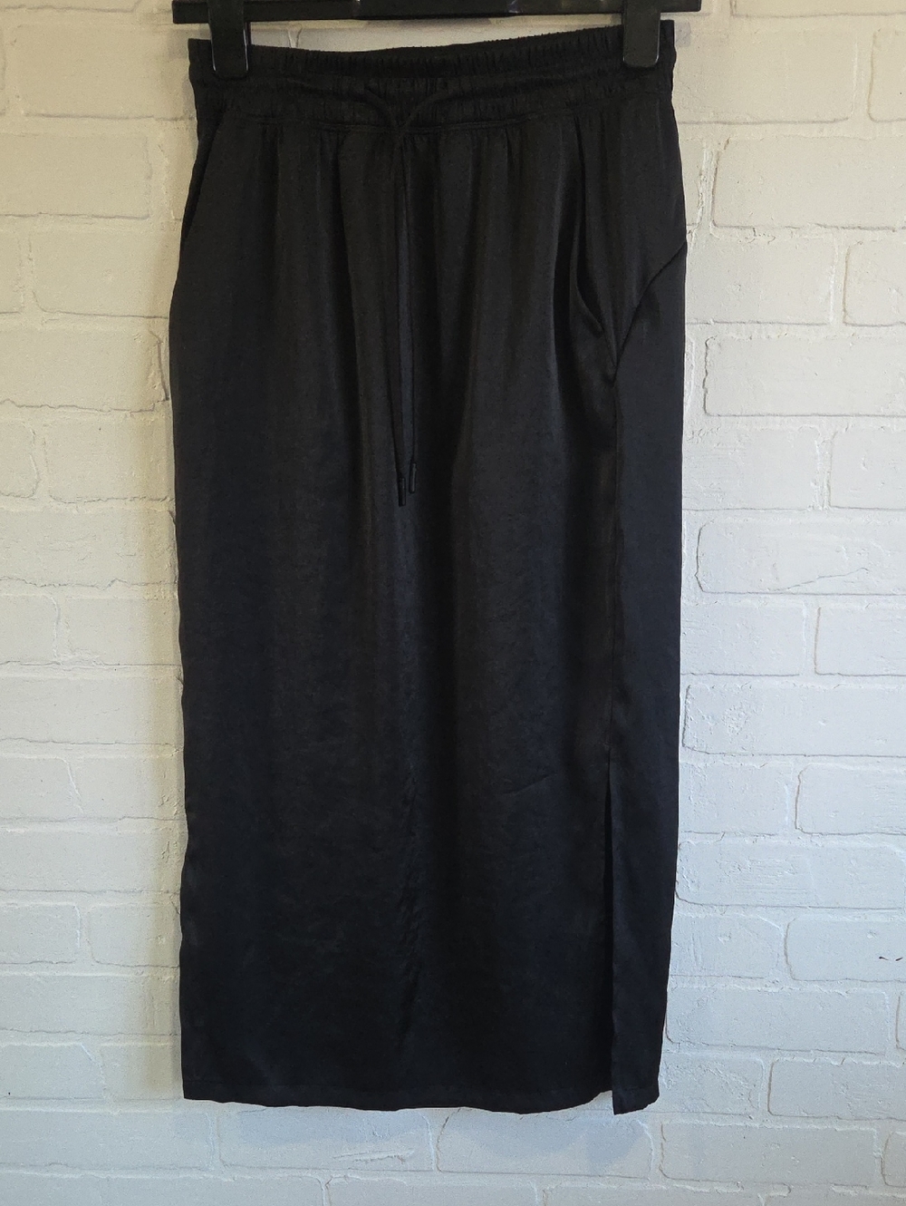 lululemon athletica Black Satin Maxi Skirt